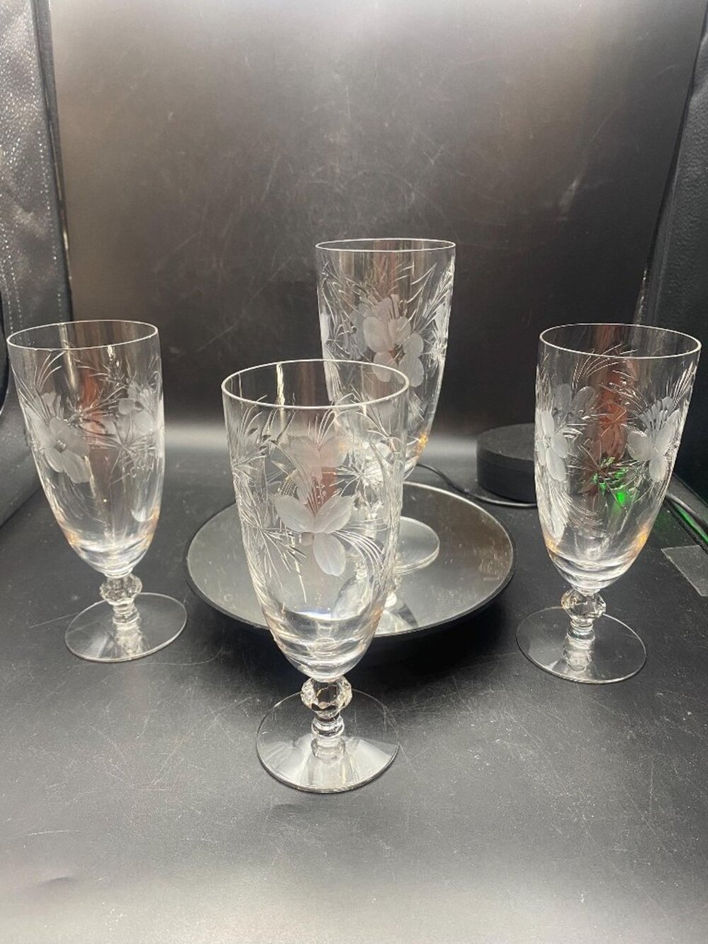 Tiffin Crystal “Charleton” Footed Tumbler Set of 4